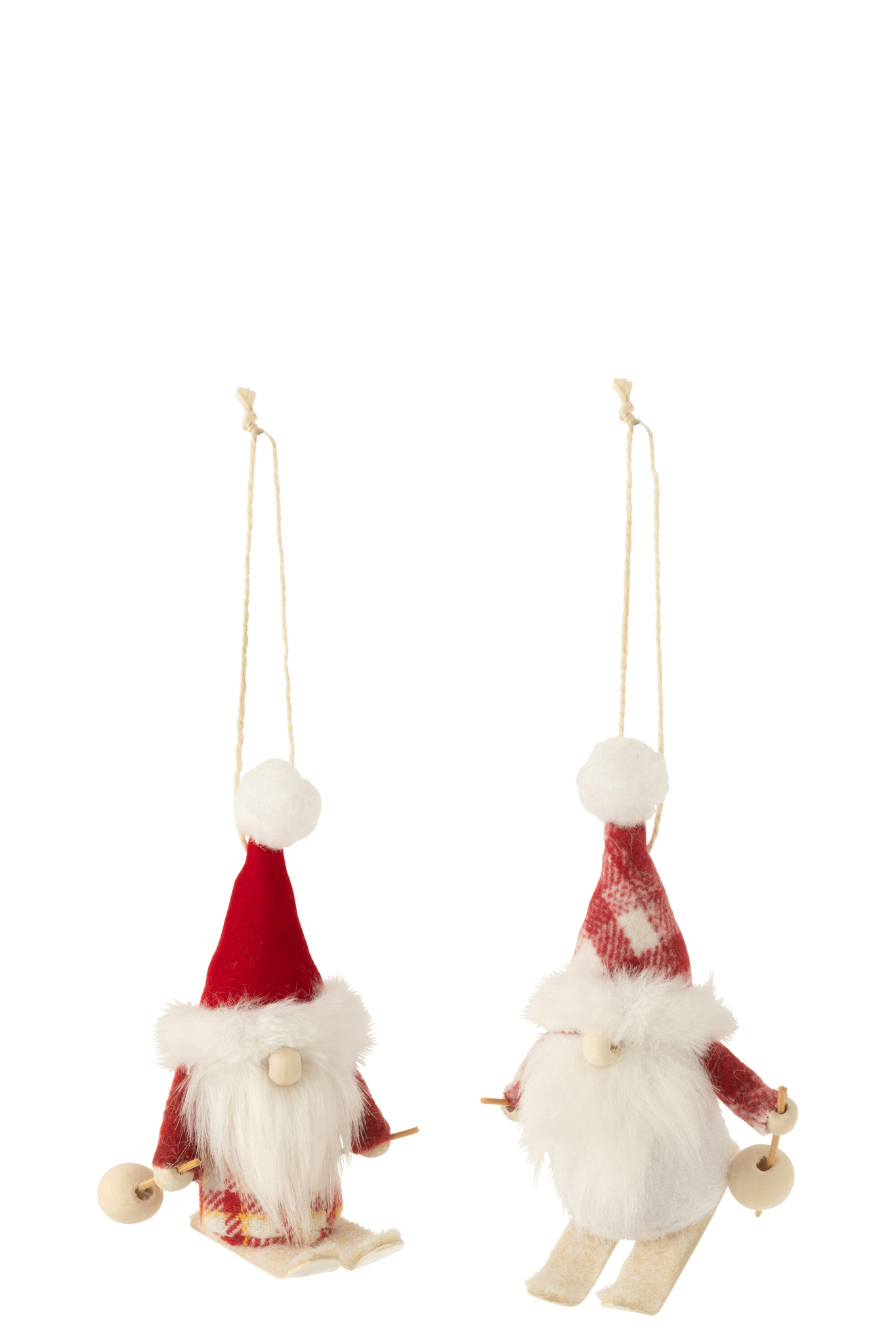 Decoratiefiguur Bauvan Polyester Rood H14 cm - Set van 2