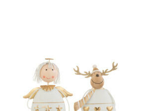 Decoratiefiguur Toovek Metaal Wit H18 cm - Set van 2