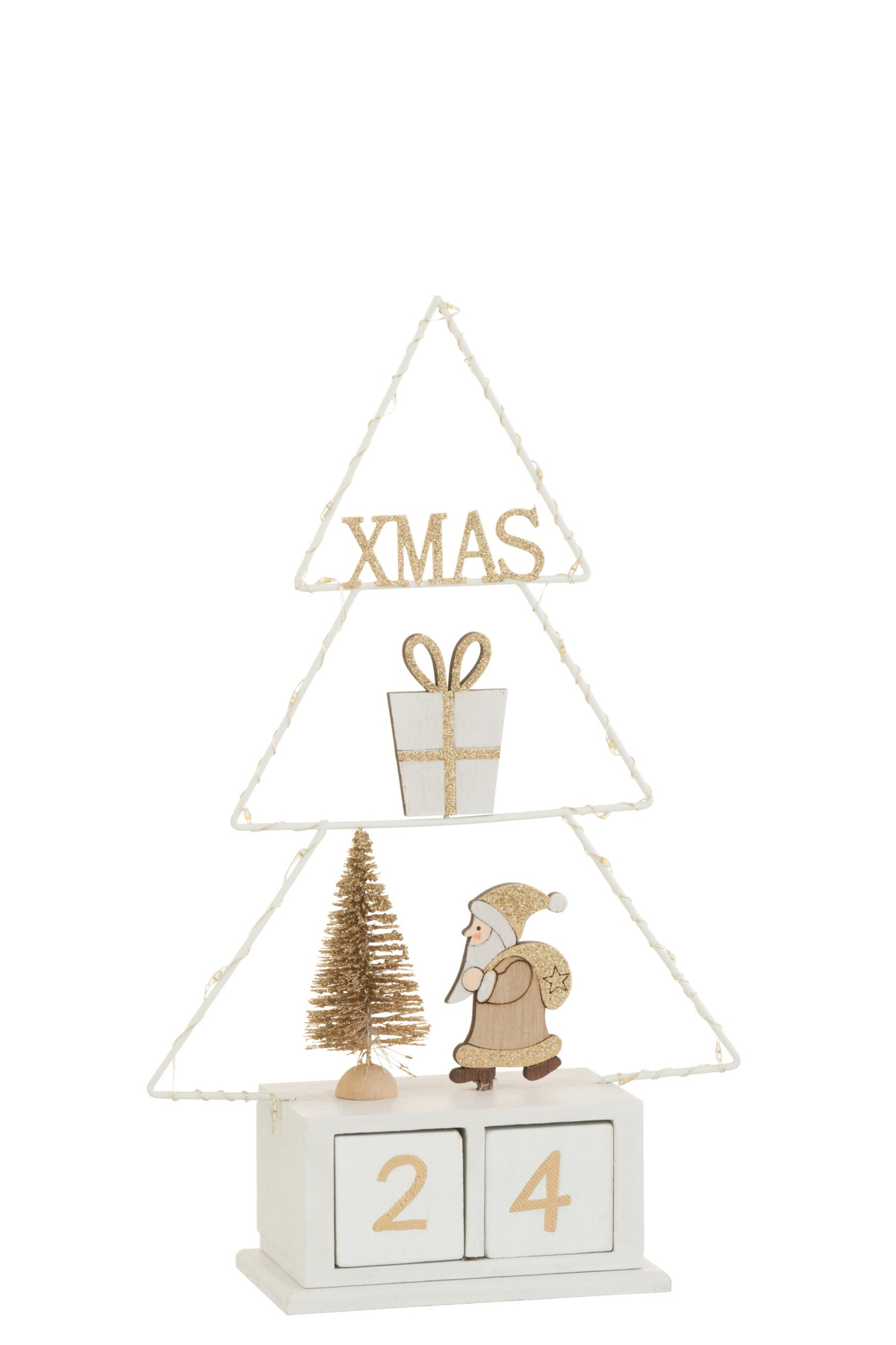 Kerstboom Trolvund Hout Wit H30 cm