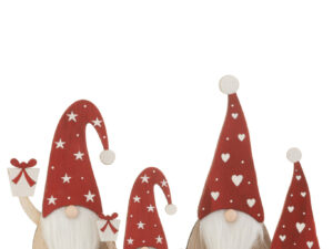 Decoratiefiguur Dutar Hout Rood H35 cm - Set van 2