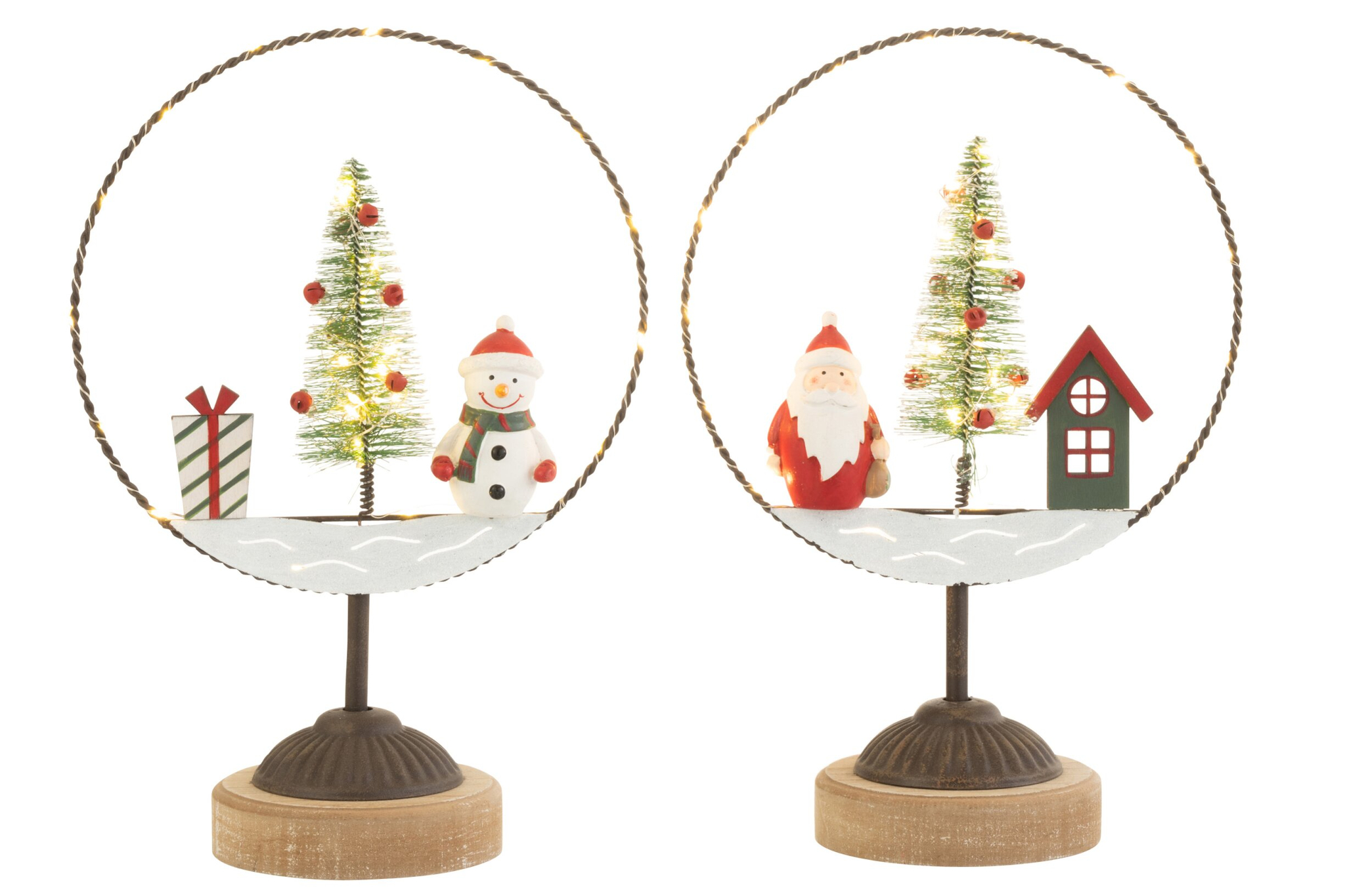 Decoratiefiguur Sulora Hout Meerkleurig H10,5 cm - Set van 2