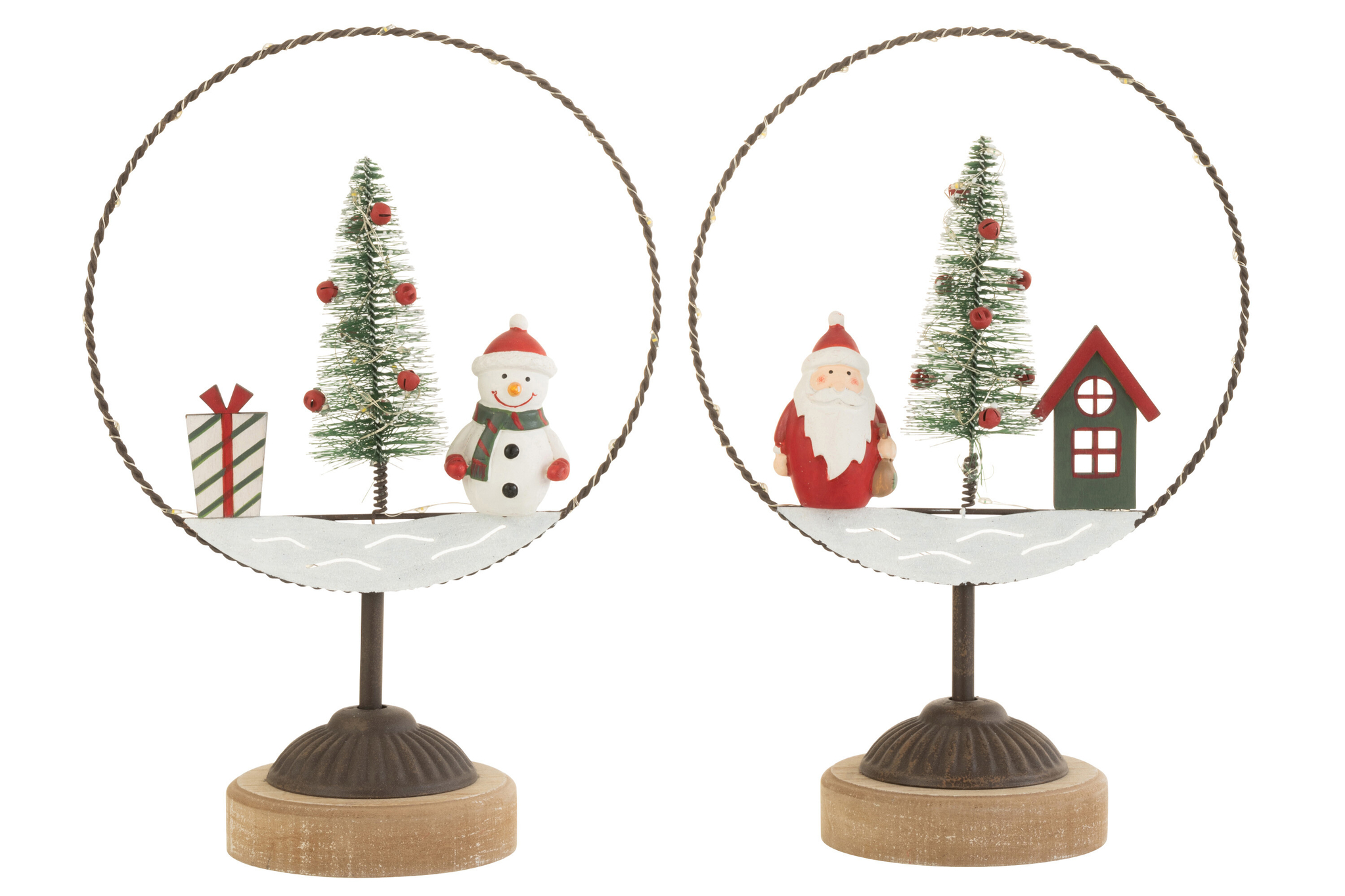Decoratiefiguur Sulora Hout Meerkleurig H10,5 cm - Set van 2 - Afbeelding 3