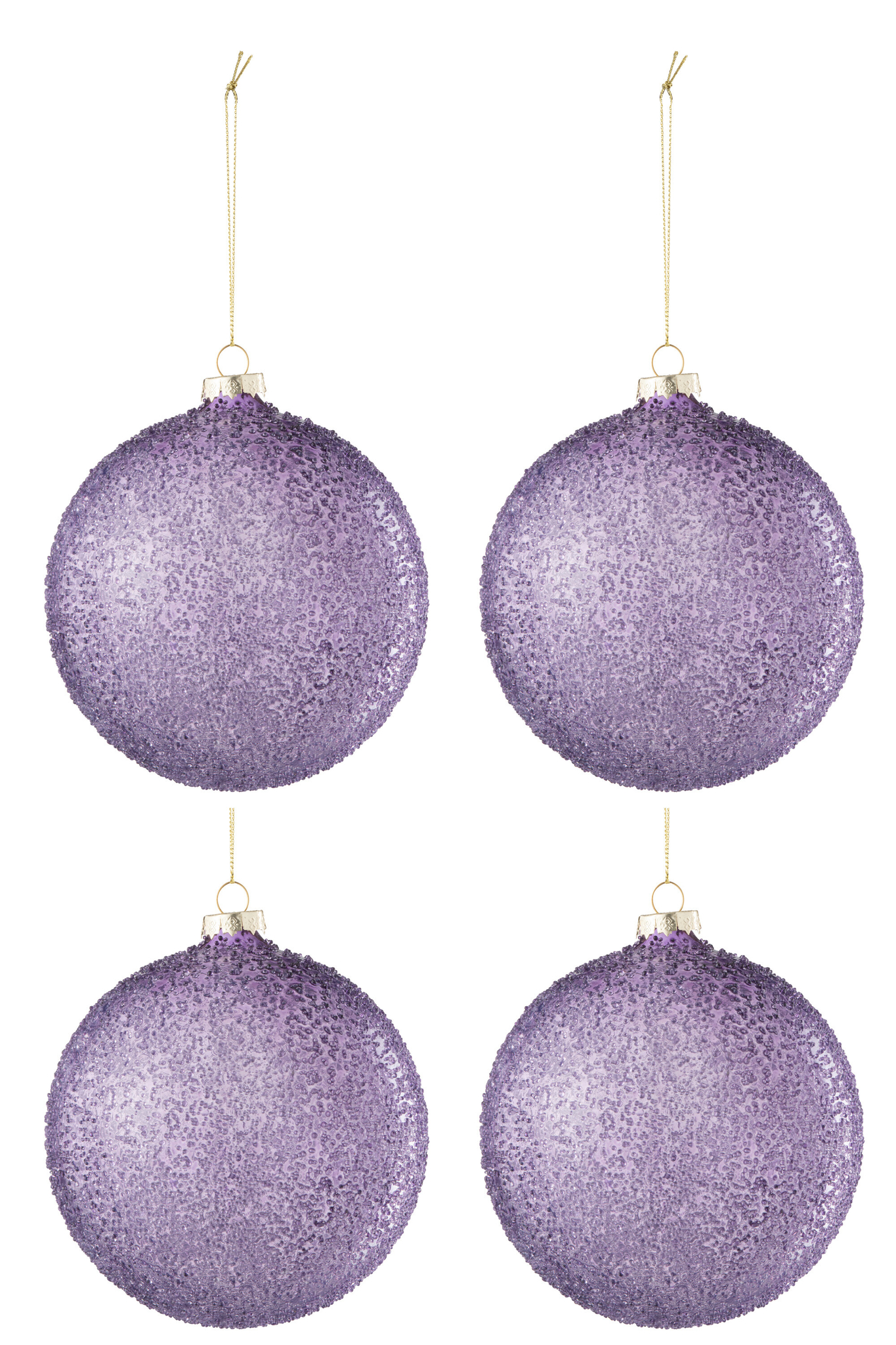 Kerstballen Grodand Glas Paars - Set van 4