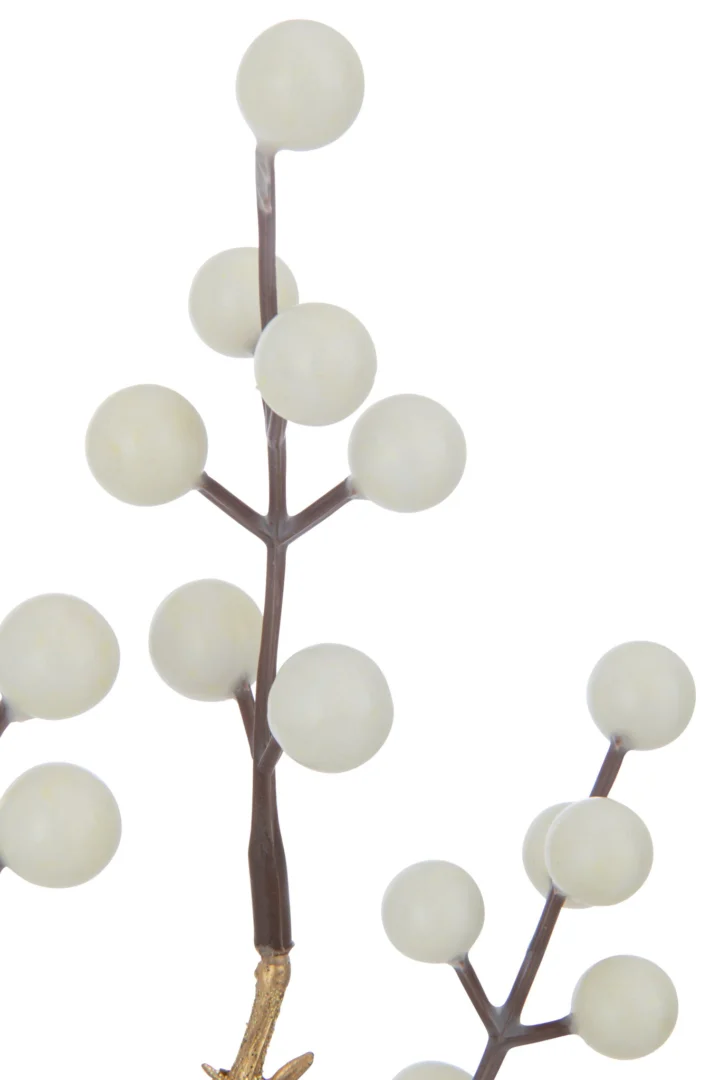 Kunsttak Callisto beige met ronde bessen, decoratieve kunststof tak voor vaas of arrangement