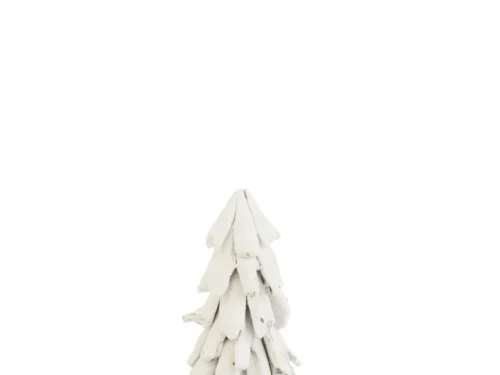 Kunstboom Graarmone van wit gerecycled hout, compacte winterse decoratie H50 cm
