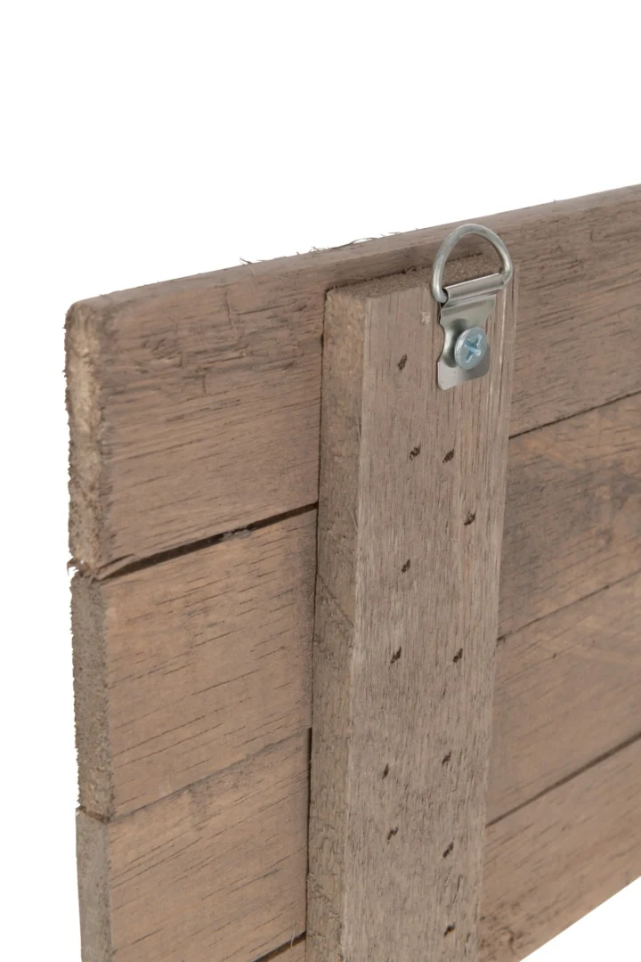 Prarmea Albizia naturel houten wandpaneel, set van 4, met metalen ophanghaak en rustieke afwerking