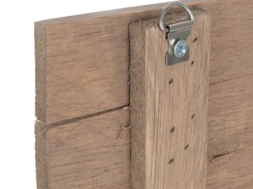 Jinsora Albizia naturel houten wandpanelen, set van 4, met metalen ophanghaak en rustieke afwerking