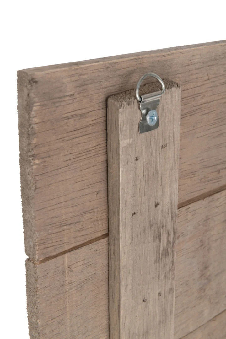 Woonaccessoire Fleessu Albizia Naturel paneel van hout met ophanghaak en rustieke afwerking
