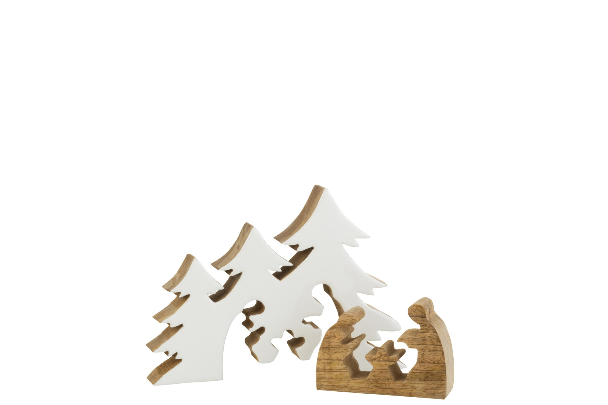 Kerststal Jaunia Mangohout Wit