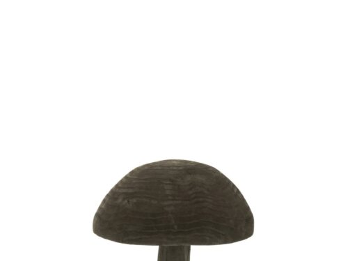 Zwarte houten paddenstoel decoratiefiguur Harmona H39 cm met natuurlijke houtlook en strak design