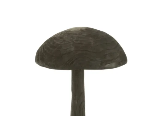Zwarte houten paddenstoel Decoratiefiguur Tubond H60 cm, natuurlijke houtlook en opvallende vorm