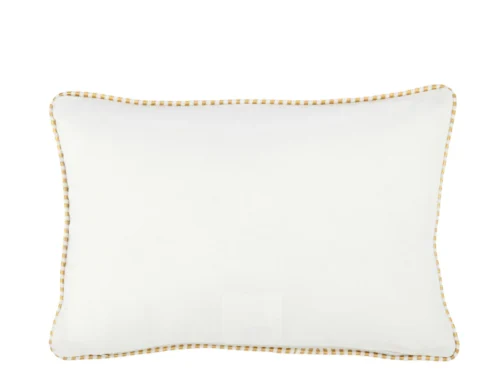 Kussen Trieldik Wit 45 x 30 cm met gouden accenten en decoratieve bies