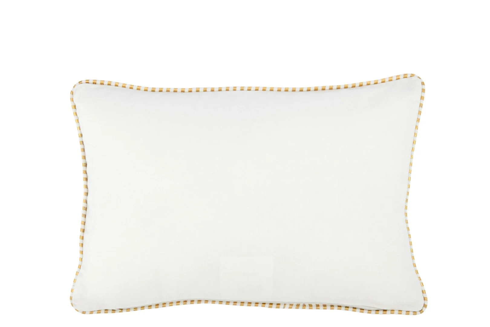 Kussen Trieldik Wit 45 x 30 cm met gouden accenten en decoratieve bies