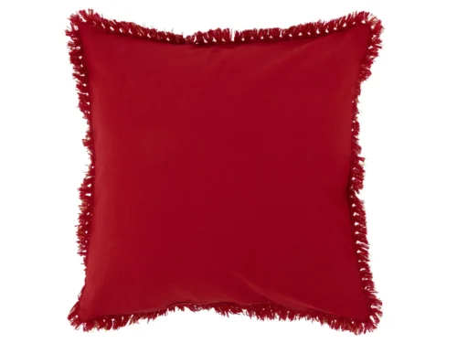Rood sierkussen Tibond 45x45 cm met franjerand en zachte polyester vulling