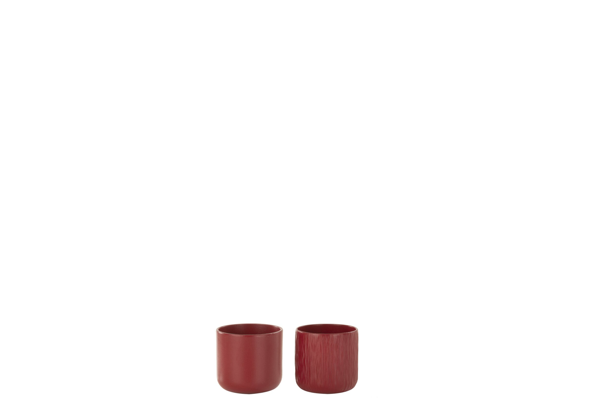 Lissal keramieken bloempot set van 2 in rood, compact en stijlvol voor vensterbank of plank