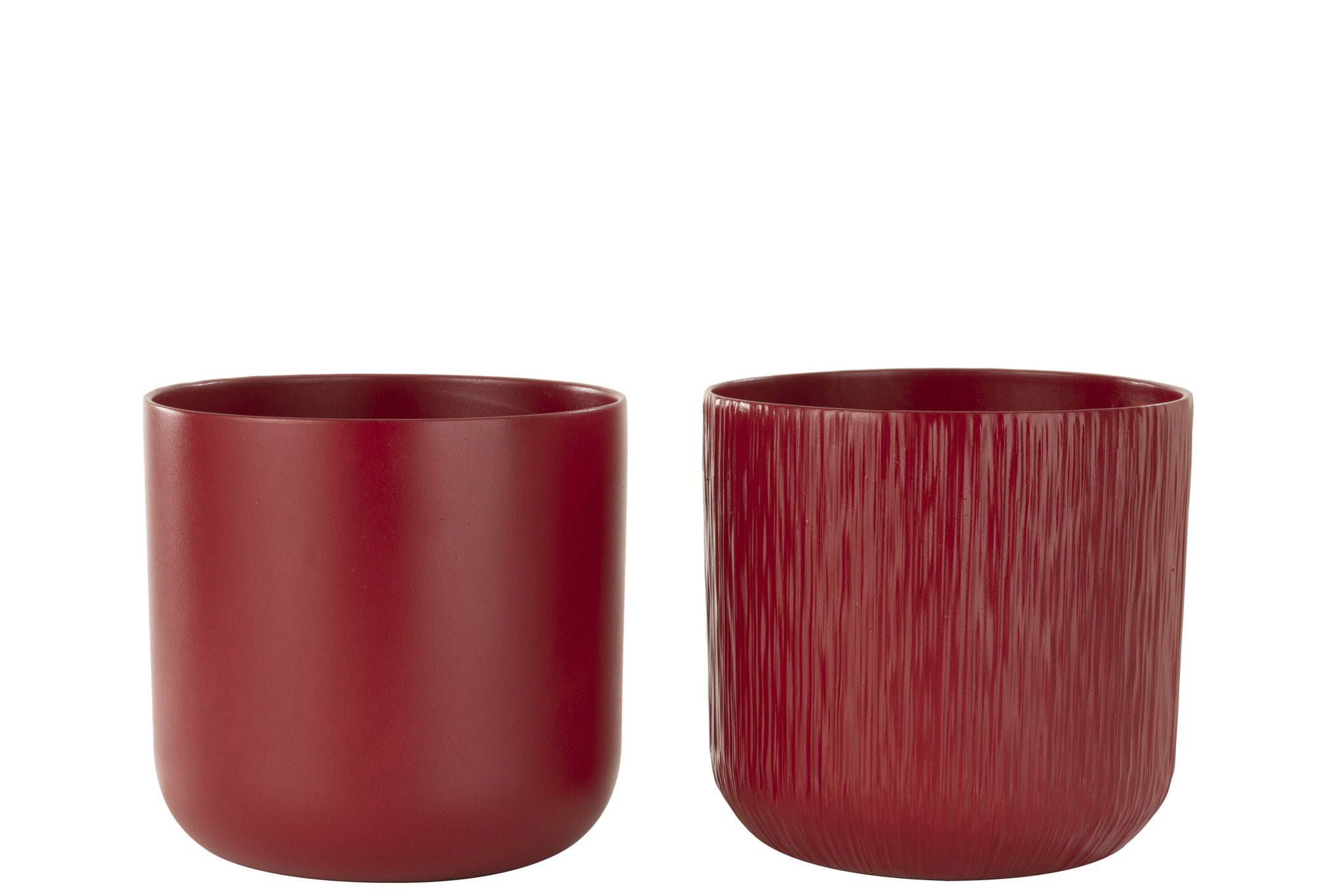 Bloempot Zandek Keramiek Rood H20 cm - Set van 2