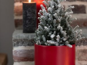Bloempot Ciltund Keramiek Rood H26 cm - Set van 2