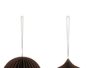 Kerstballen Flaakena Papier Bruin - Set van 2