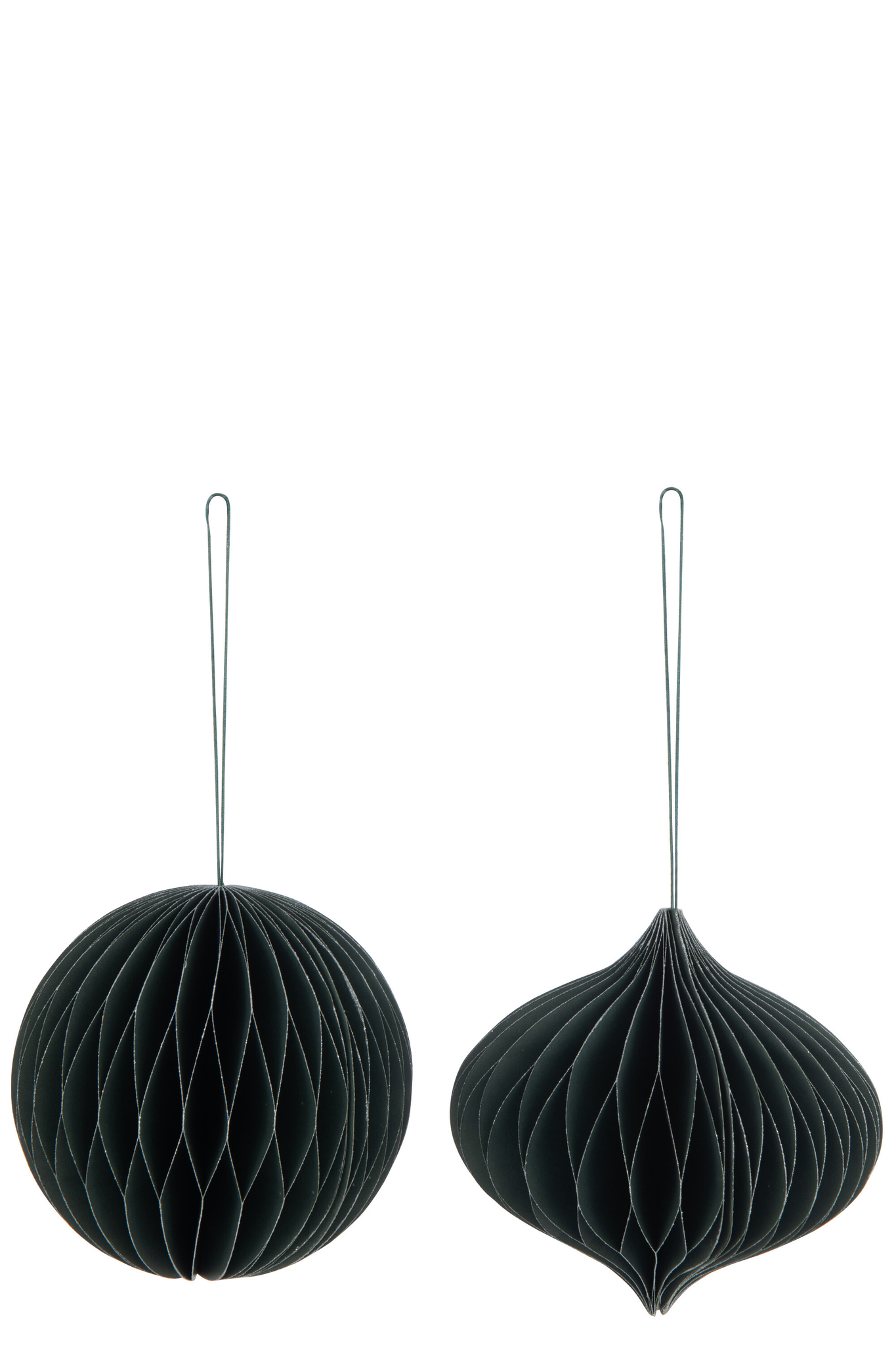 Kerstballen Palermo Papier Groen - Set van 2