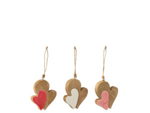 Decoratiehanger Neinnen Mangohout Meerkleurig - Set van 3