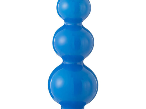 Blauwe Klurrine kalebaskaars van paraffine, 23 cm hoog met speels bolvormig ontwerp en 25 uur brandduur