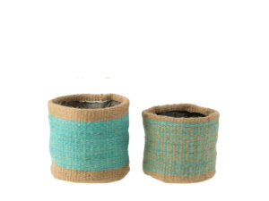 Mand Mellas Jute Blauw - Set van 2