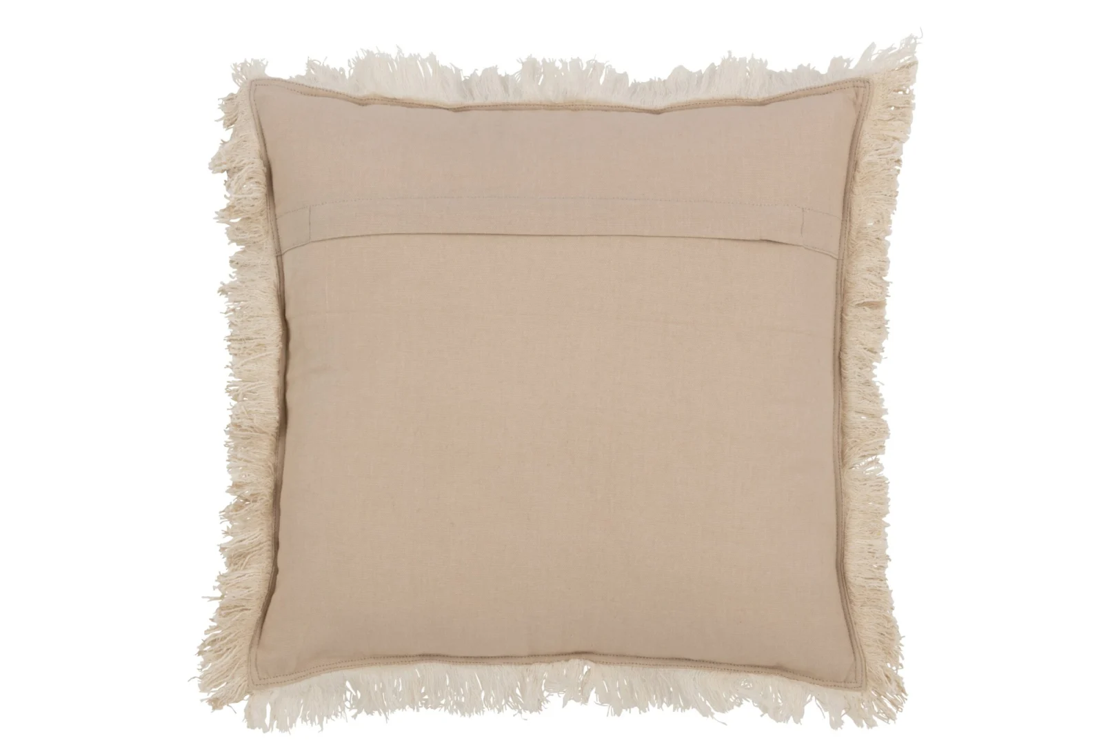 Beige Slaalvol sierkussen 45x45 cm van katoen met mousseline en speelse franjes