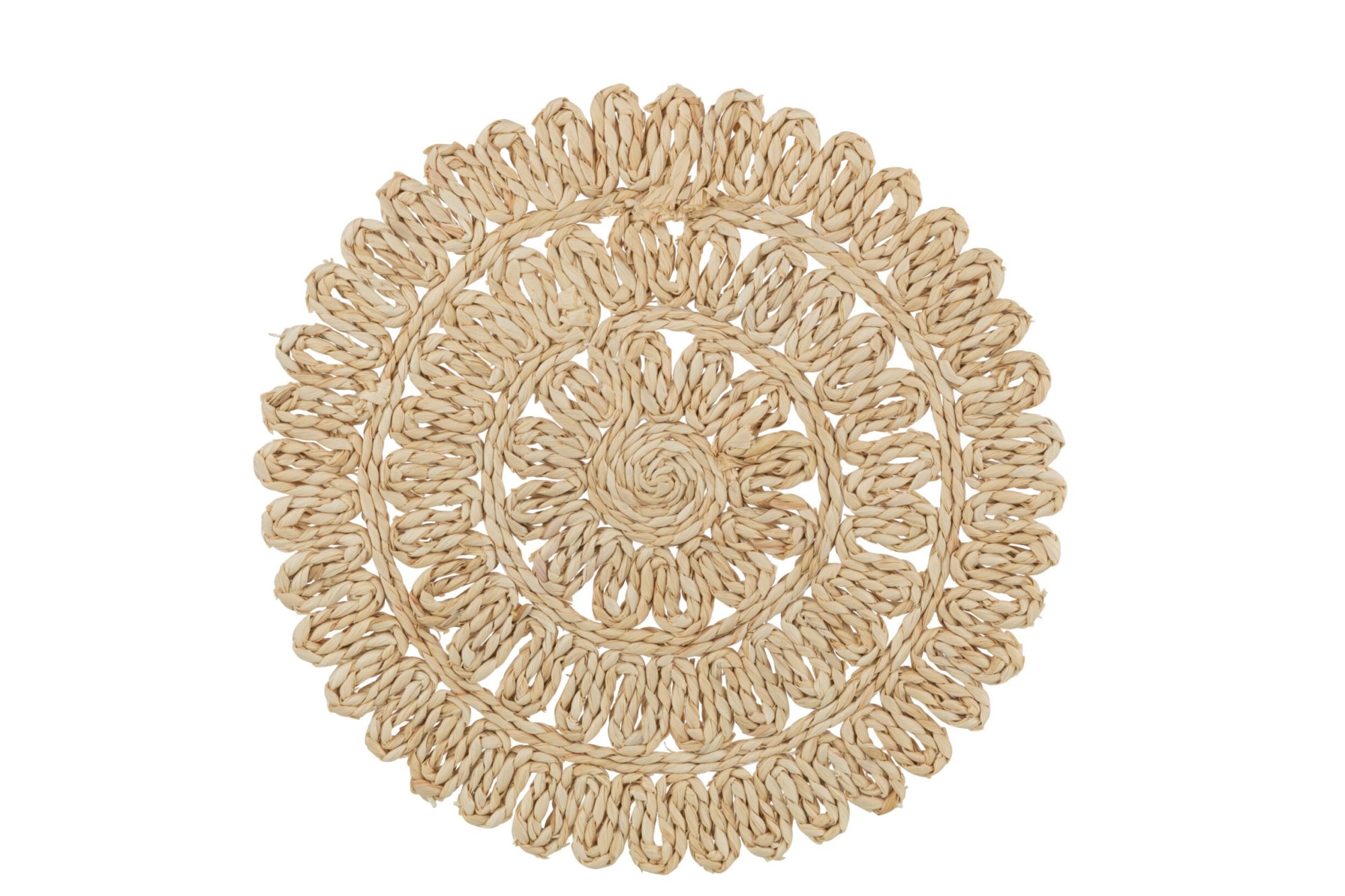 Ronde Placemat Volendam Maïs Naturel met gevlochten structuur in warme beige tinten