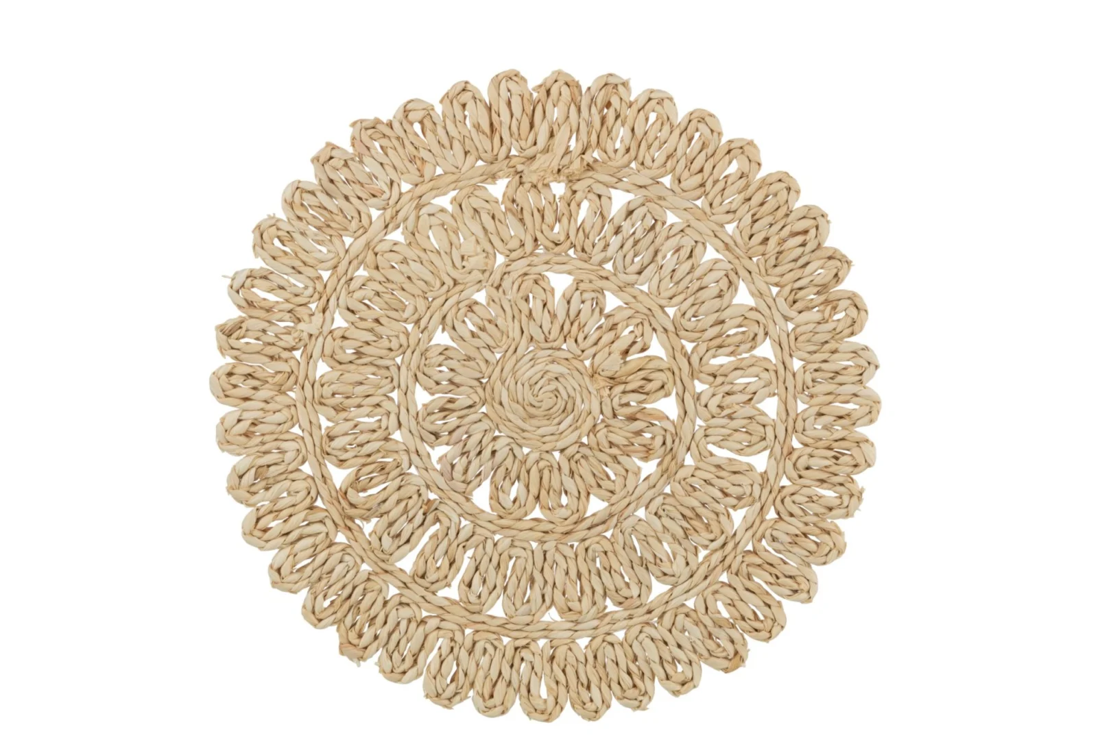 Ronde Placemat Volendam Maïs Naturel met gevlochten structuur in warme beige tinten