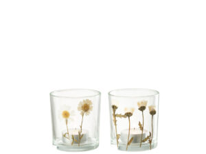 Kunstbloem Hyperion Glas Meerkleurig - Set van 2