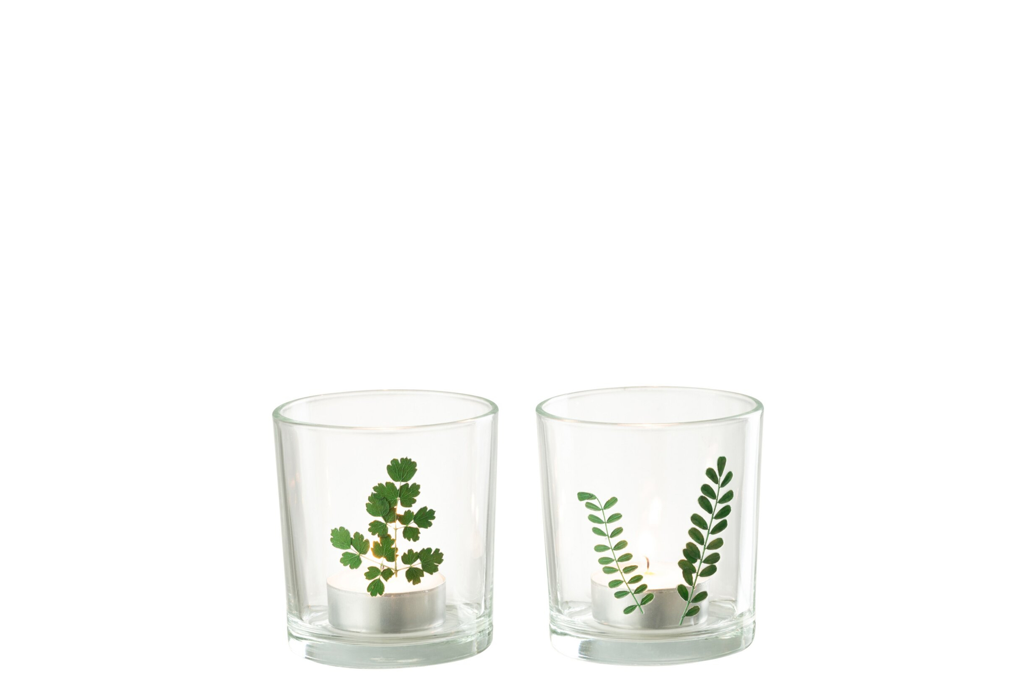 Waxinelichthouder Raubond Glas Meerkleurig - Set van 2