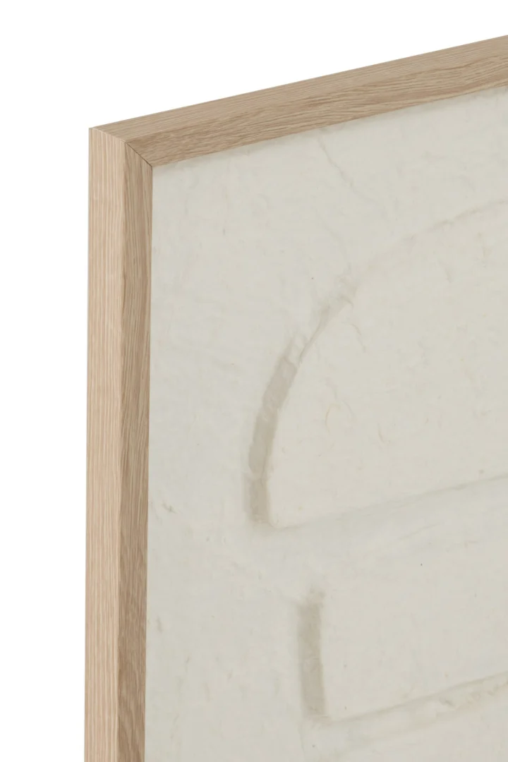 Schilderij Peivane Wit set van 2 met lichte marmerlook en houten lijst, rustige wanddecoratie
