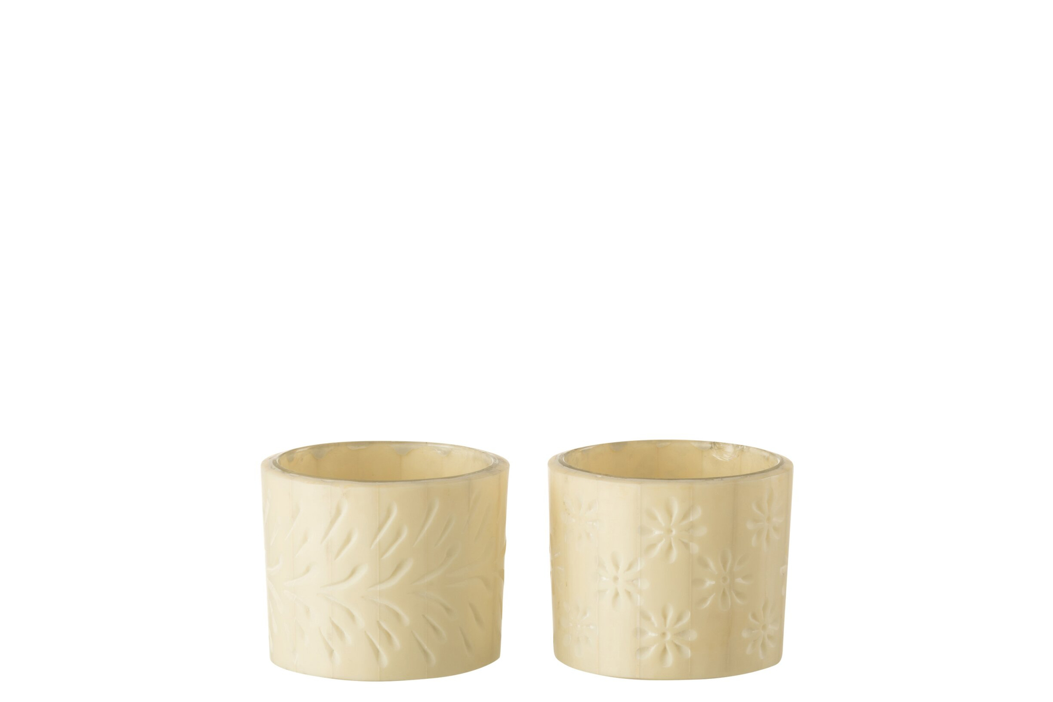 Waxinelichthouder Klauldy Glas Beige - Set van 2 - Afbeelding 2