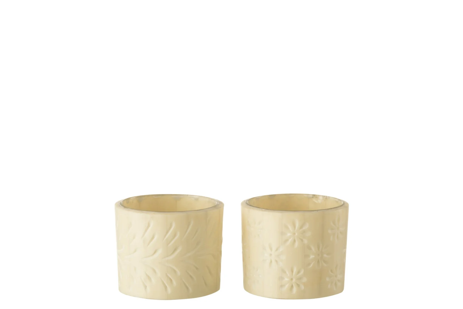 Waxinelichthouder Klauldy Glas Beige - Set van 2 - Afbeelding 2