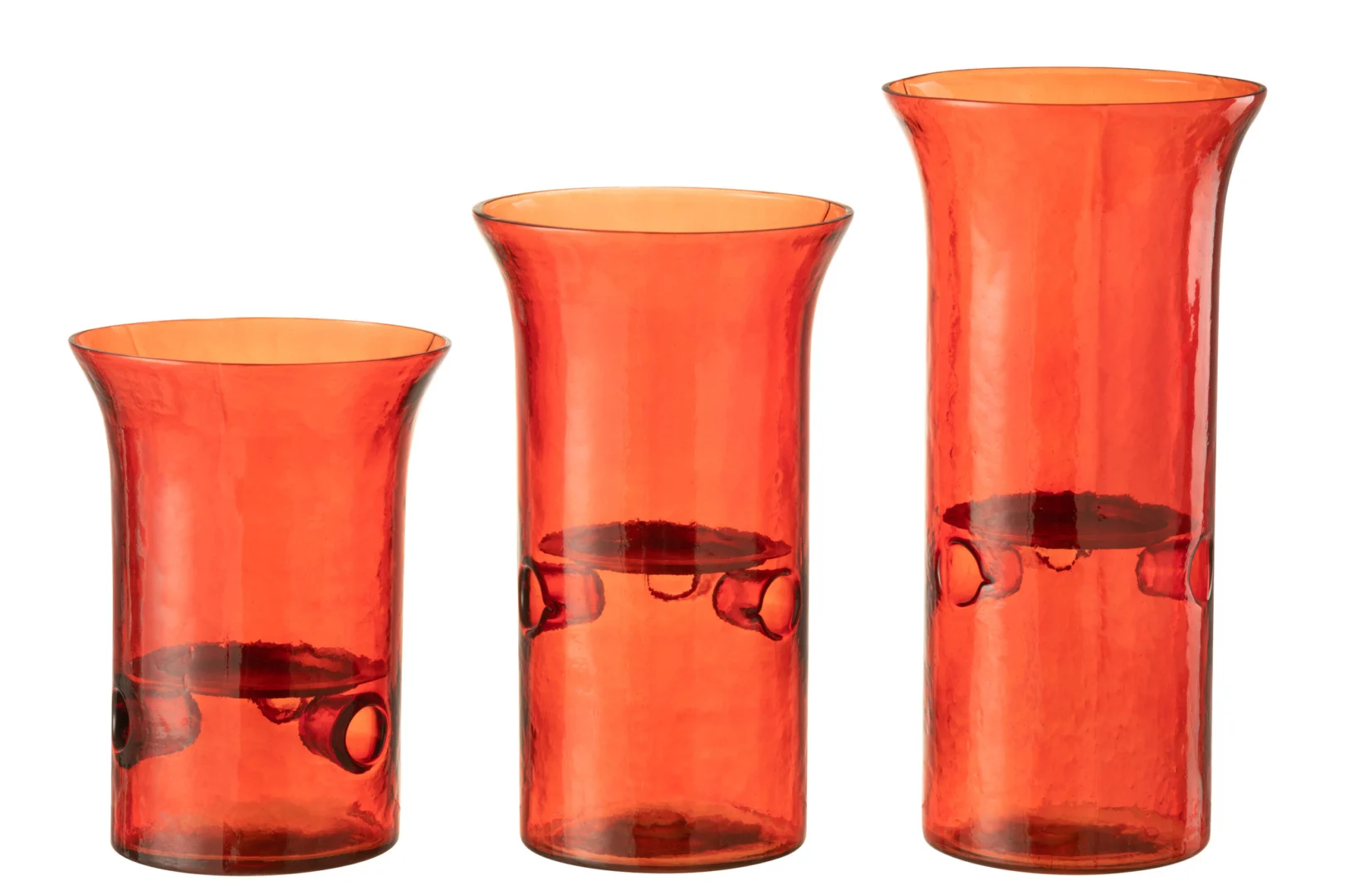 Kandelaar Feessol Glas Rood H21 cm - Set van 3 - Afbeelding 3