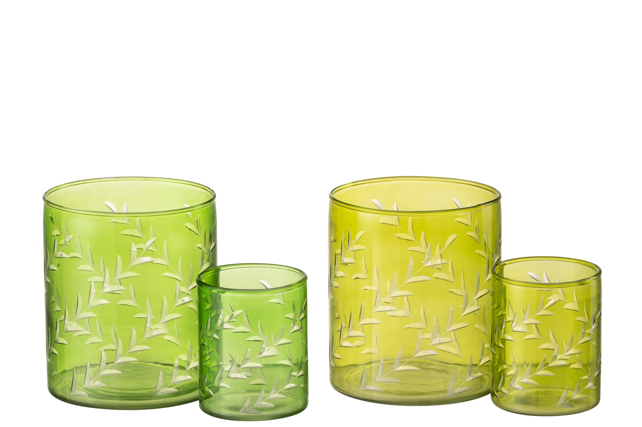 Waxinelichthouder Miesky Glas Groen - Set van 2 - Afbeelding 3