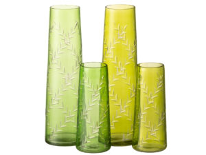 Vaas Veeltano Glas Groen H24 cm - Set van 2