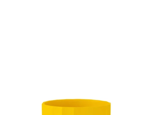 Gele keramische Bloempot Flauvond met compacte ronde vorm en matte afwerking, H12,6 cm