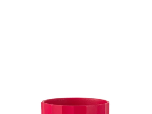 Roze Heemia keramieken bloempot H12,6 cm met verticale ribbelstructuur en compact formaat