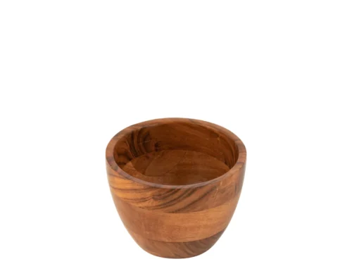 Kom Paalona Hout Naturel, compacte acaciahouten schaal met warme natuurlijke houtnerf
