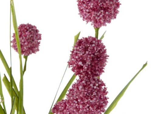 Roze Kunsttak Vaavena met decoratieve bloembollen en groene stelen, natuurlijke uitstraling