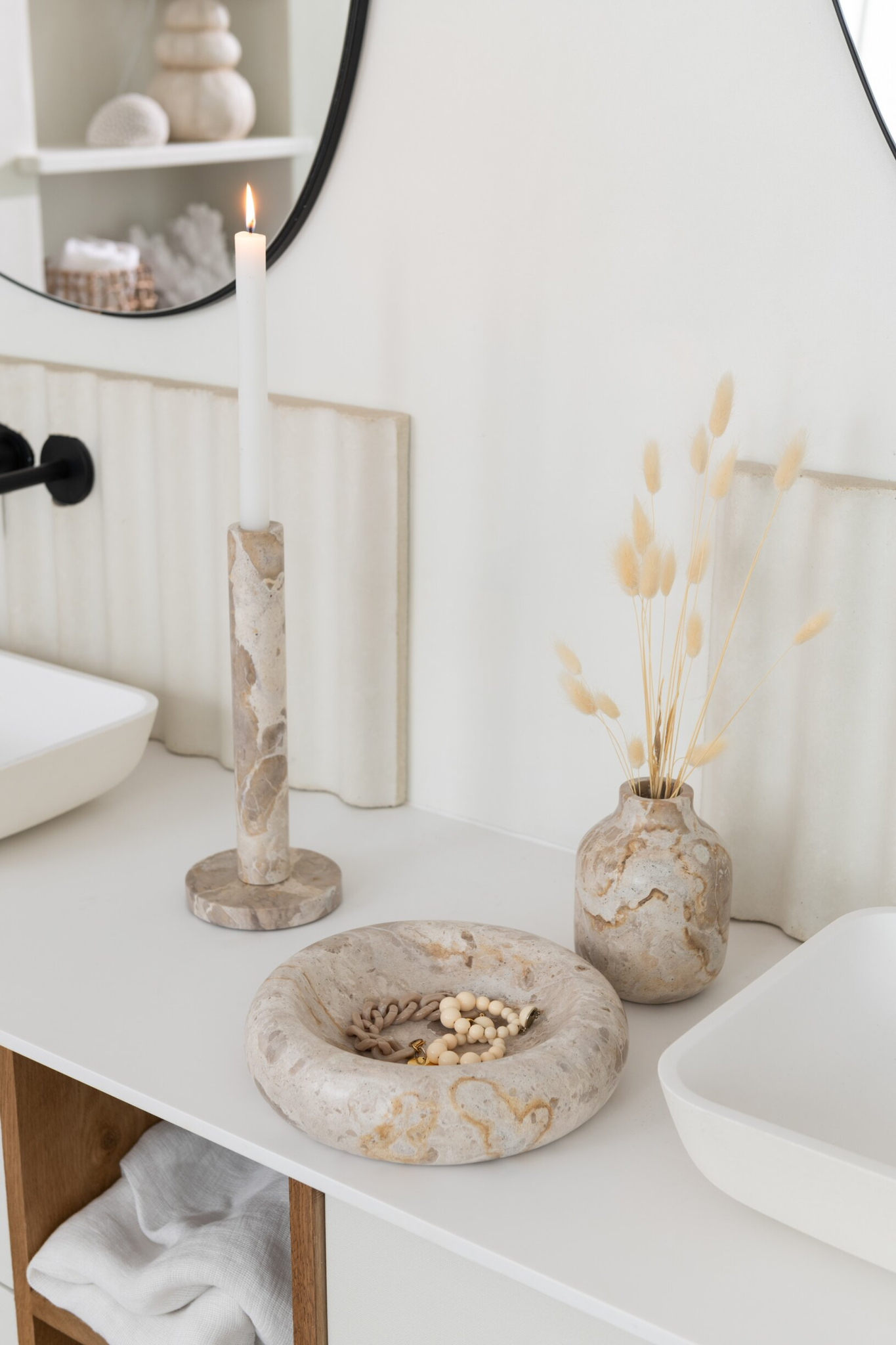 Kom Rune Marmer Beige - Afbeelding 2