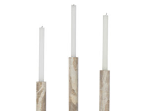 Kandelaar Molvane Marmer Beige H40 cm - Set van 3