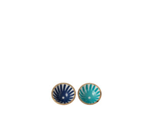 Kom Vissero Mangohout Blauw - Set van 2