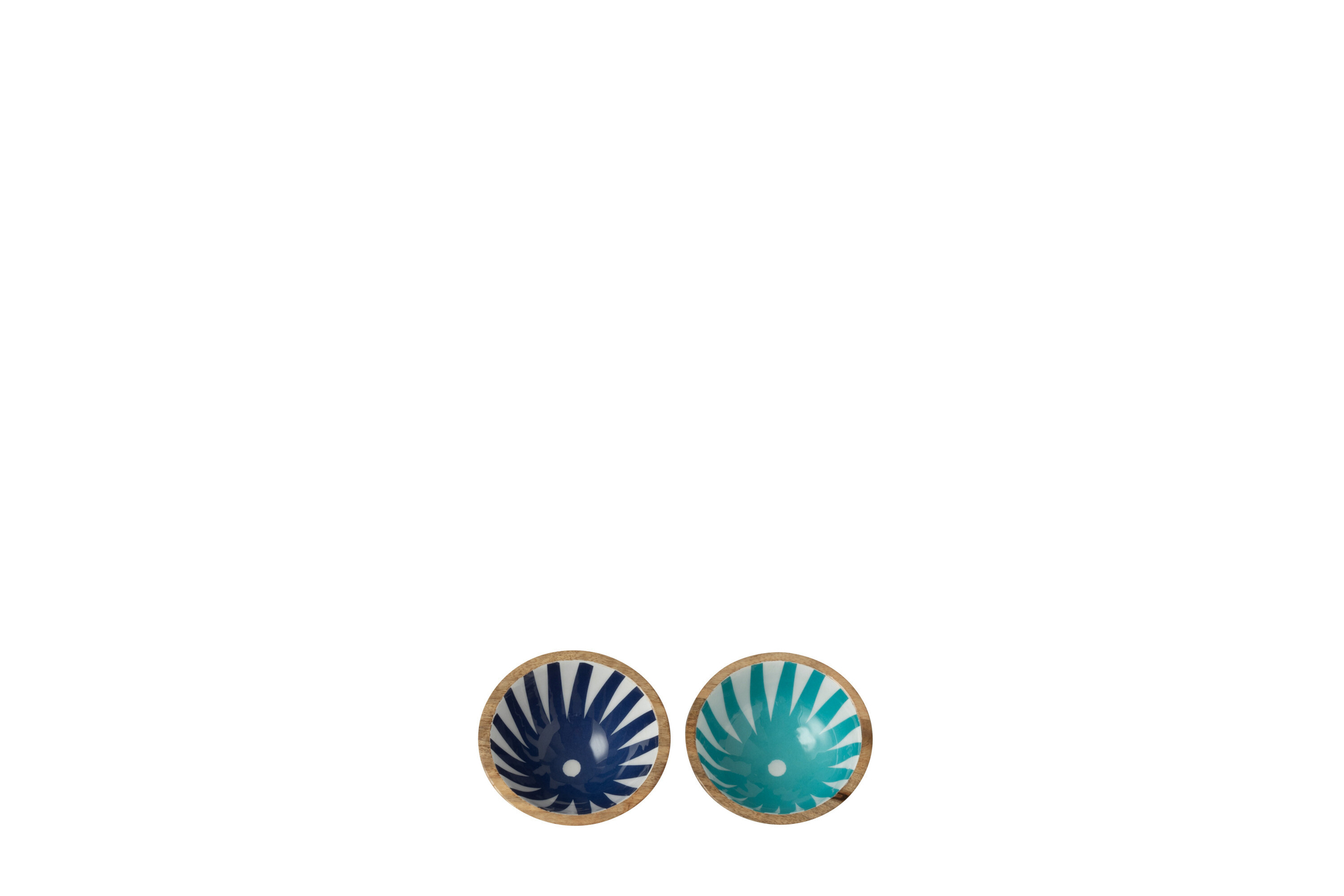 Kom Vissero Mangohout Blauw - Set van 2