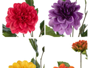 Kunstbloem Tiennik Polyester Meerkleurig - Set van 4