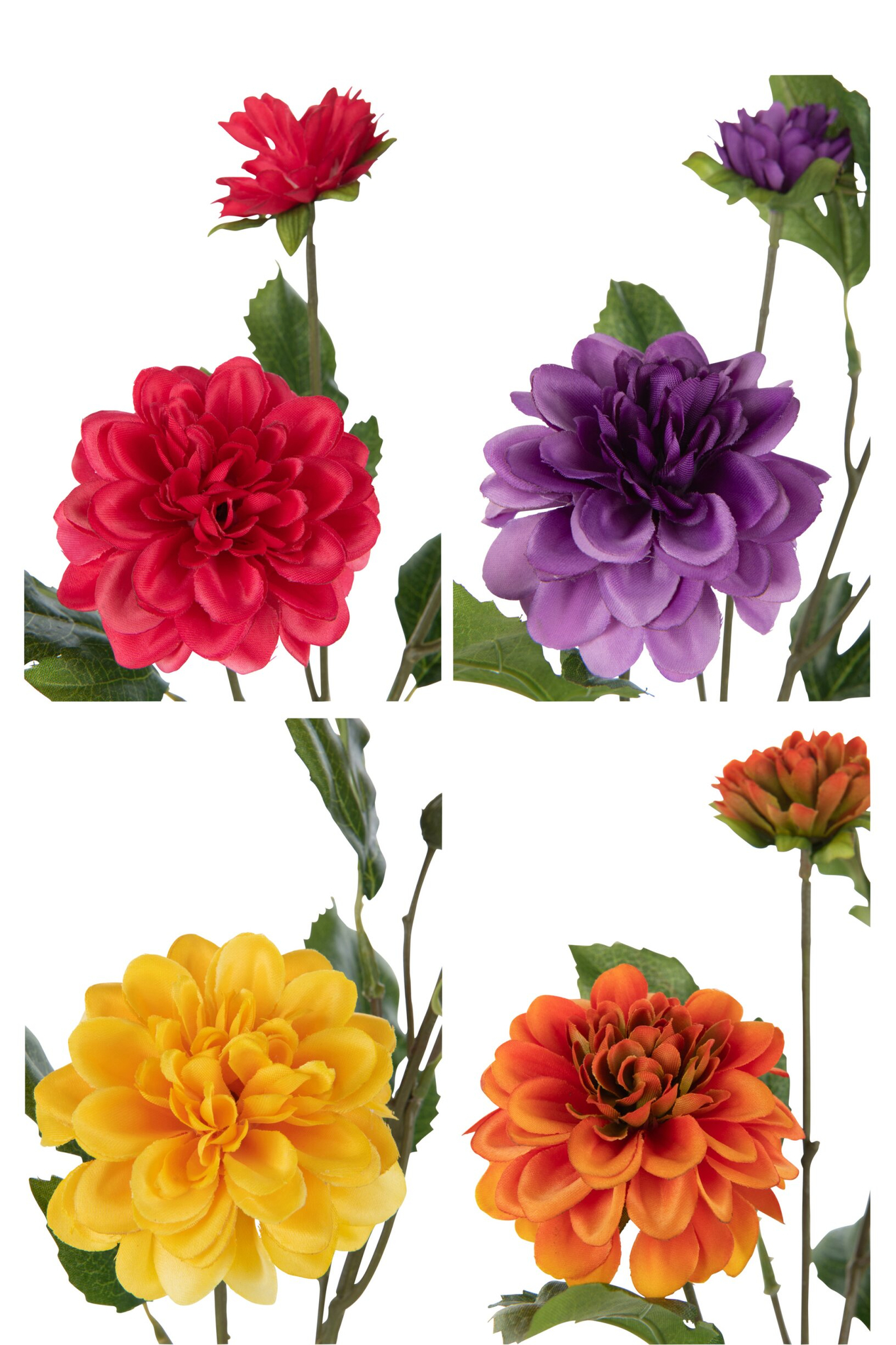 Kunstbloem Tiennik Polyester Meerkleurig - Set van 4