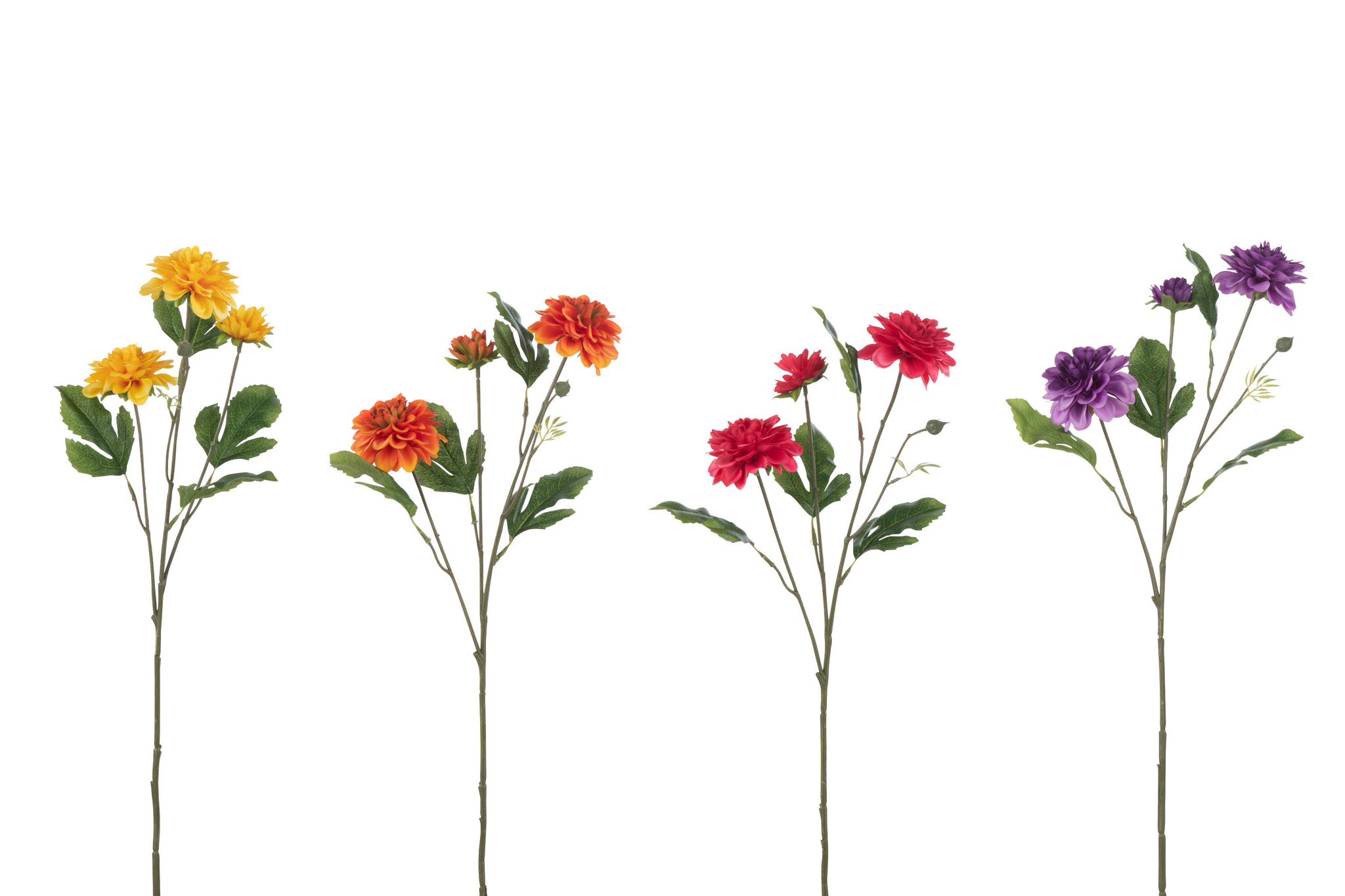 Kunstbloem Tiennik Polyester Meerkleurig - Set van 4 - Afbeelding 2