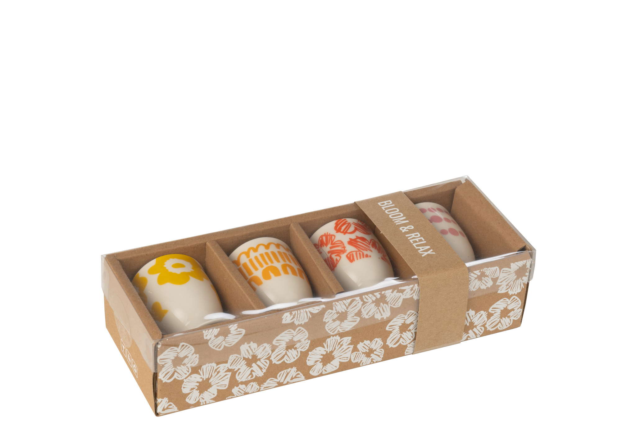 Eierdopje Reekik Keramiek Meerkleurig - Set van 4