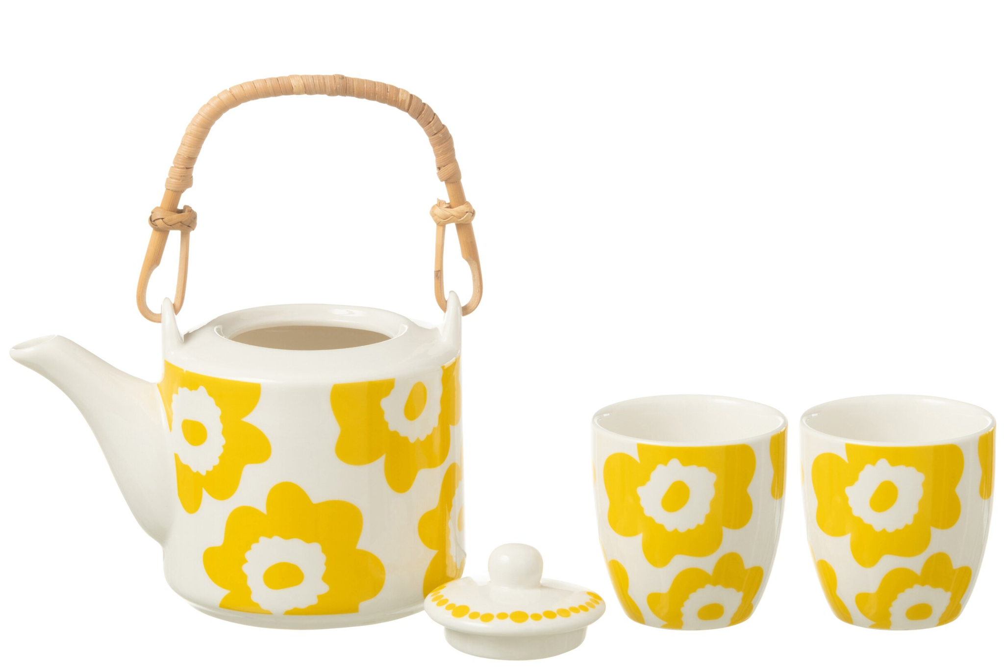 Theepot Grullel Keramiek Geel - Set van 3